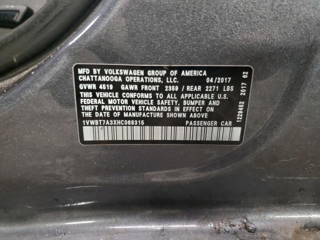 1VWBT7A3XHC068315 Volkswagen PASSAT SE