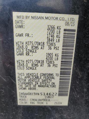 1N6AA0EC9FN514622 Nissan TITAN S