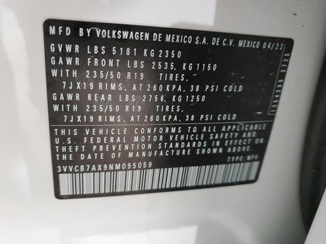 3VVCB7AX9NM095059 Volkswagen Tiguan Se R-line Black
