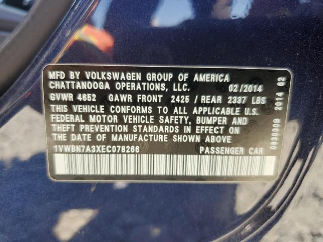 1VWBN7A3XEC078266 Volkswagen PASSAT SE