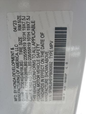 5FNRL6H91PB060692 Honda Odyssey Elite