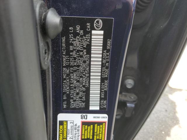 58ADZ1B15NU118259 Lexus Es 350 Base