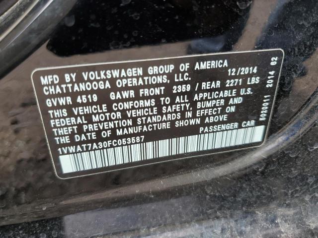 1VWAT7A30FC053587 Volkswagen PASSAT S