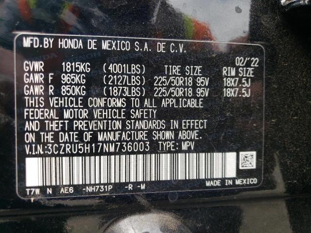 3CZRU5H17NM736003 Honda HR-V SPORT