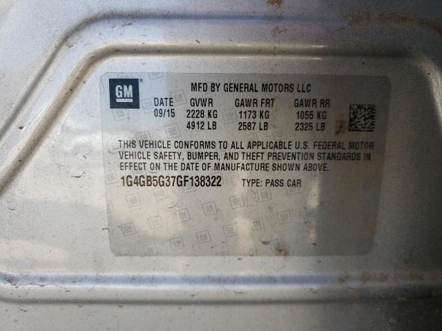 1G4GB5G37GF138322 Buick Lacrosse