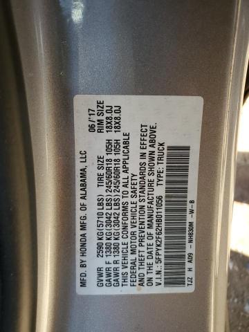 5FPYK2F62HB011056 Honda Ridgeline Rtl