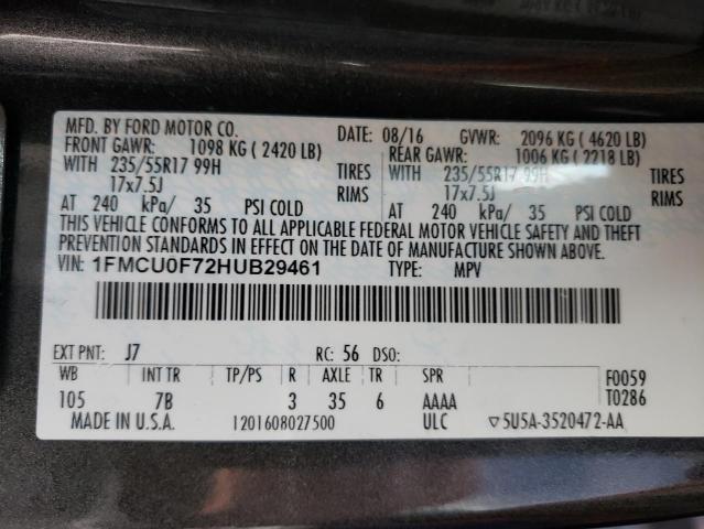 1FMCU0F72HUB29461 Ford ESCAPE S