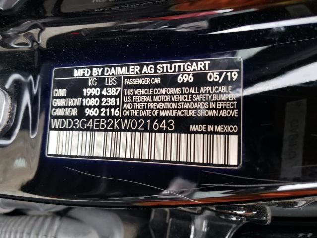 WDD3G4EB2KW021643 Mercedes-Benz A 220