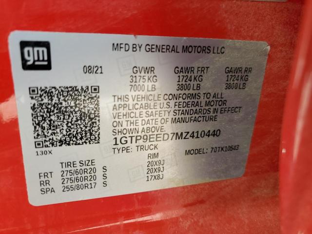 1GTP9EED7MZ410440 GMC Sierra K1500 At4