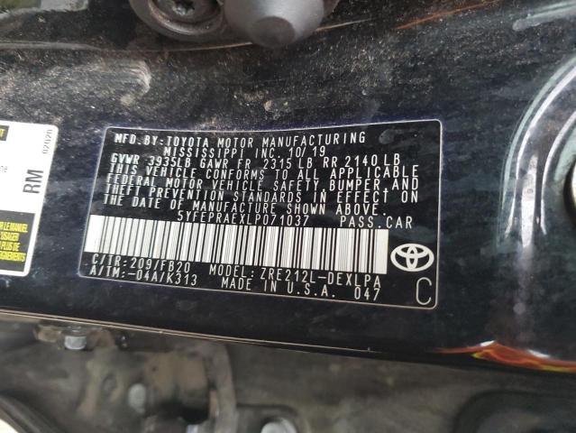 5YFEPRAEXLP071037 Toyota COROLLA LE