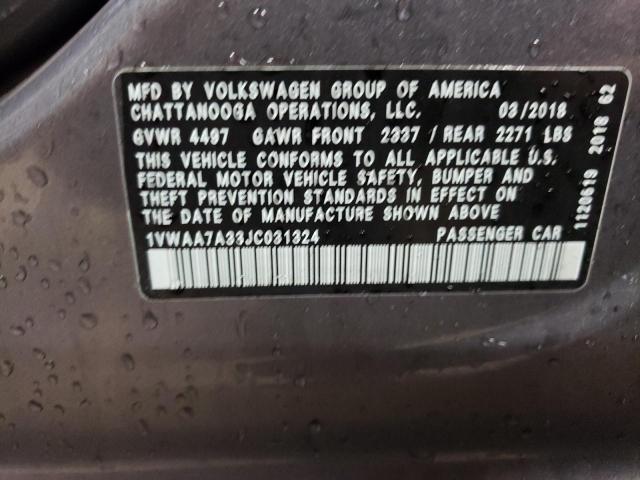 1VWAA7A33JC031324 Volkswagen PASSAT S