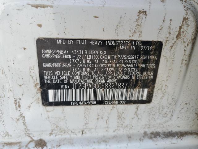 JF2GPAGC0E8321837 Subaru Xv Crosstrek 2.0 Limited