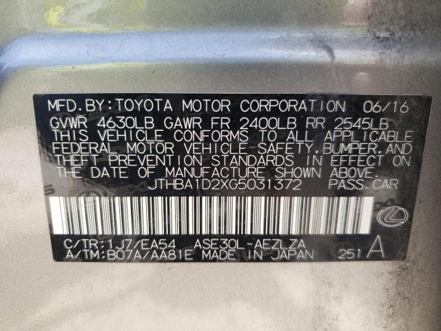 JTHBA1D2XG5031372 Lexus IS 200T