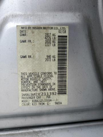 1N4AL3AP2JC211392 Nissan ALTIMA 2.5