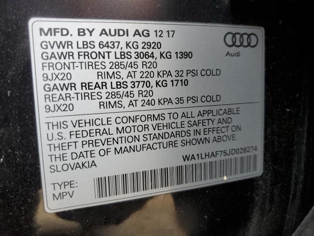 WA1LHAF75JD026274 Audi Q7 Premium Plus