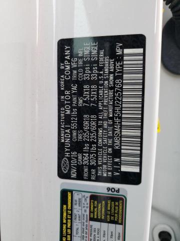 KM8SM4HF5HU225768 Hyundai Santa Fe Se