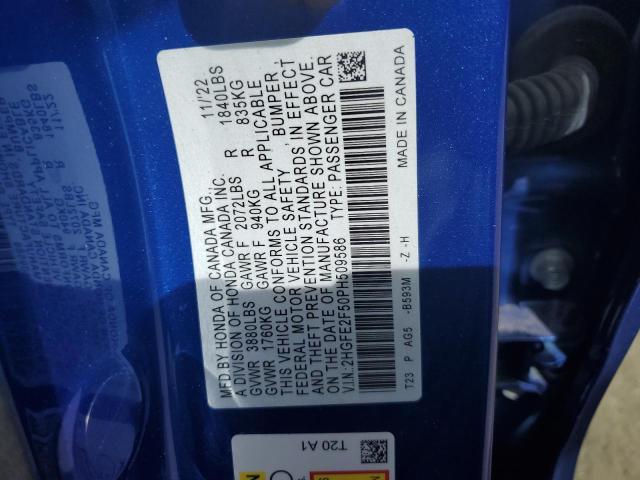 2HGFE2F50PH509586 Honda Civic Sport