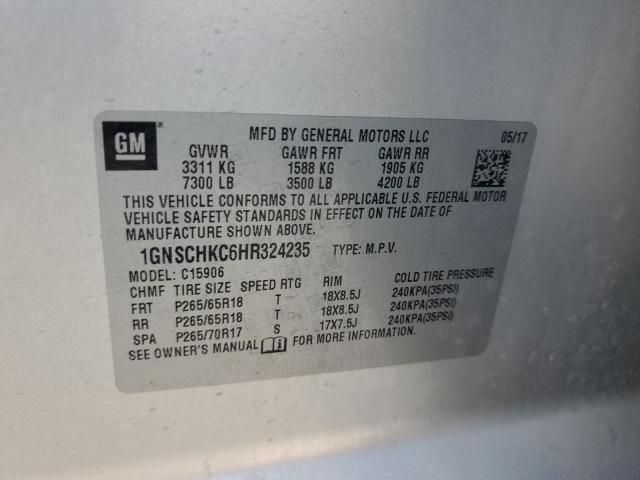 1GNSCHKC6HR324235 Chevrolet Suburban C1500 Lt