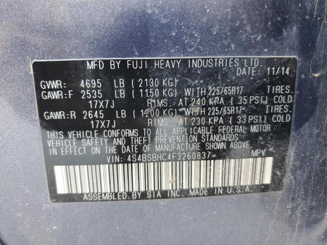 4S4BSBHC4F3260837 Subaru Outback 2.5i Premium
