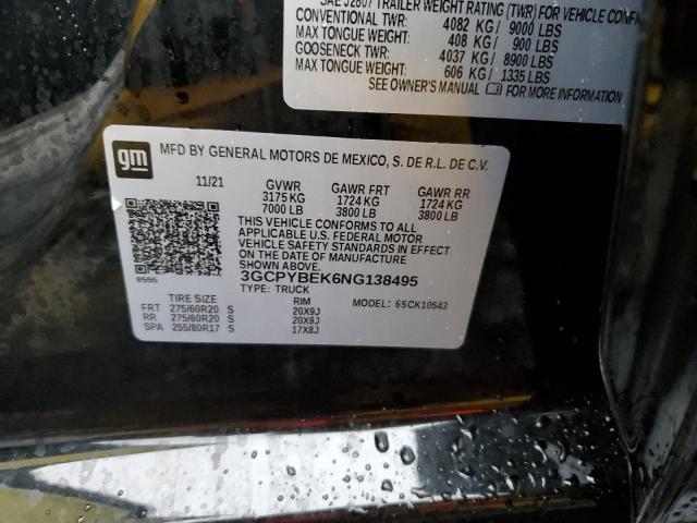3GCPYBEK6NG138495 Chevrolet Silverado Ltd K1500 Custom