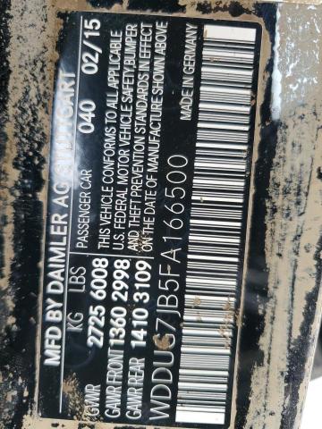 WDDUG7JB5FA166500 Mercedes-Benz S 63 AMG