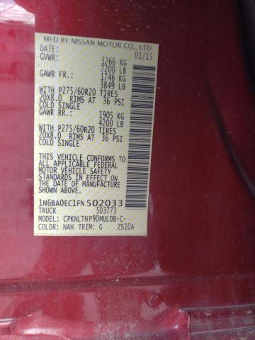 1N6BA0EC1FN502033 Nissan TITAN S