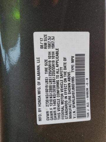 5FNRL6H97JB031995 Honda Odyssey Elite
