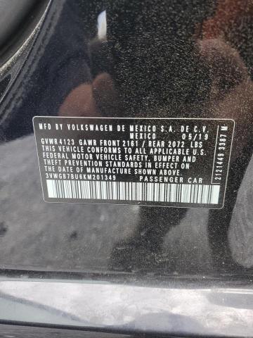 3VWGB7BU6KM201349 Volkswagen Jetta Sel Premium