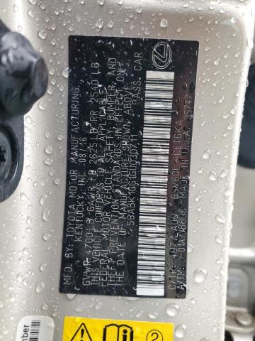 58ABK1GG1GU030711 Lexus ES 350