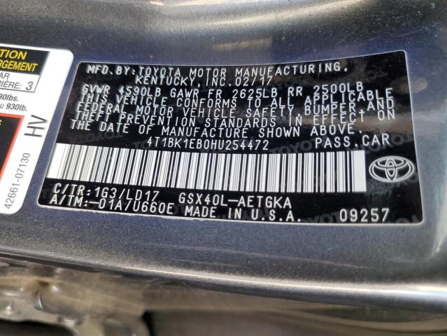 4T1BK1EB0HU254472 Toyota AVALON XLE