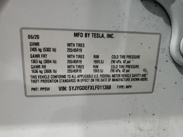 5YJYGDEFXLF011368 Tesla Model Y