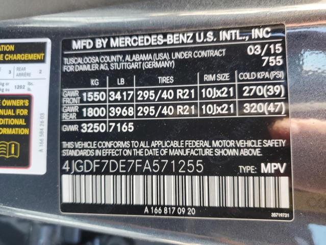 4JGDF7DE7FA571255 Mercedes-Benz Gl 550 4matic