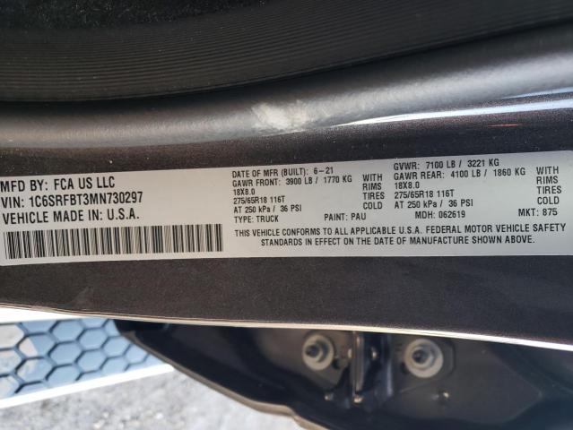 1C6SRFBT3MN730297 RAM 1500 Big Horn/lone Star