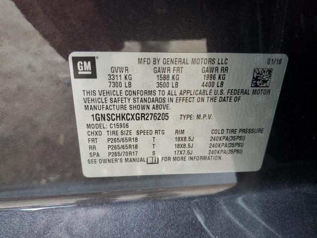 1GNSCHKCXGR276205 Chevrolet Suburban C1500 Lt