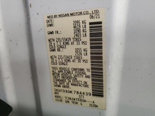 5N1AT3CB1MC784439 Nissan Rogue Sl
