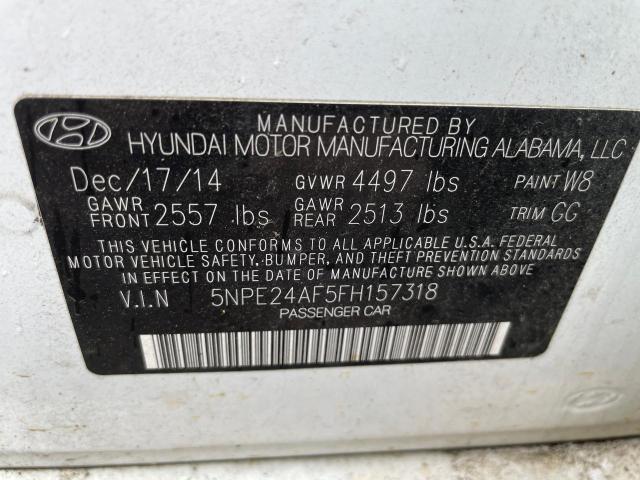5NPE24AF5FH157318 Hyundai SONATA SE