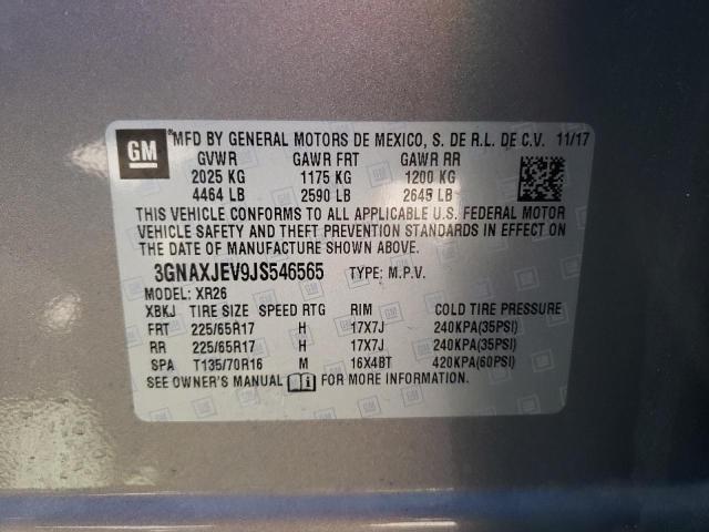 3GNAXJEV9JS546565 Chevrolet EQUINOX LT