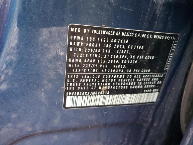 3VV2B7AXXJM029318 Volkswagen TIGUAN SE