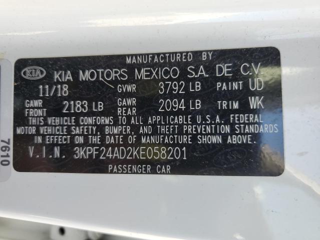 3KPF24AD2KE058201 KIA FORTE FE