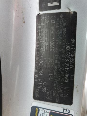 KNAFK4A61G5520362 KIA FORTE LX