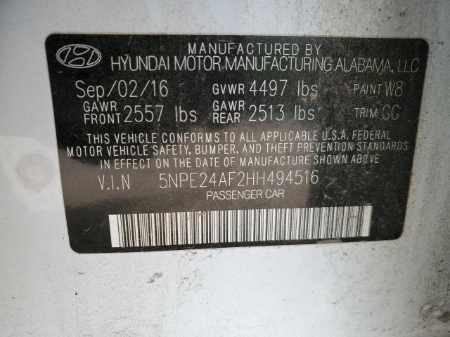 5NPE24AF2HH494516 Hyundai SONATA SE