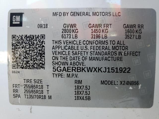 5GAERBKWXKJ151922 Buick Enclave Essence