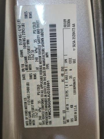 1FMCU9GD0JUD35991 Ford ESCAPE SE
