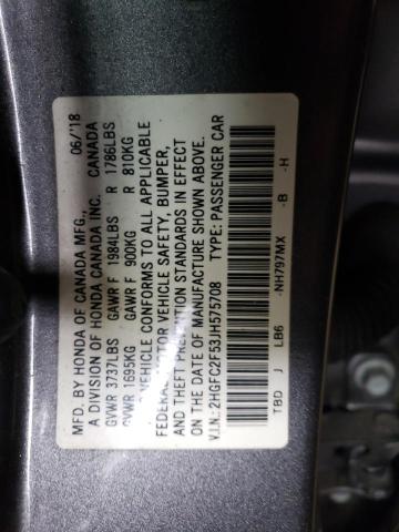 2HGFC2F53JH575708 Honda Civic Lx