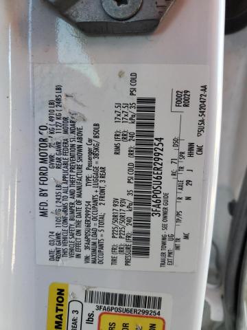 3FA6P0SU6ER299254 Ford Fusion Titanium Phev