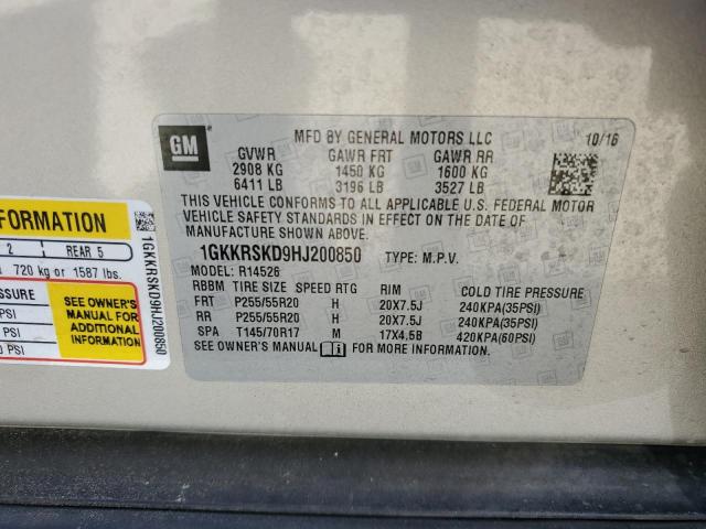 1GKKRSKD9HJ200850 GMC Acadia Limited Slt-2