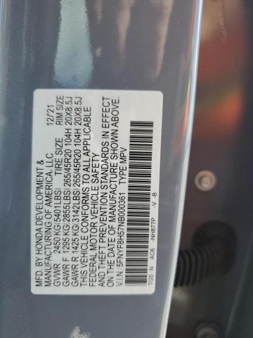 5FNYF8H57NB000361 Honda Passport Exl