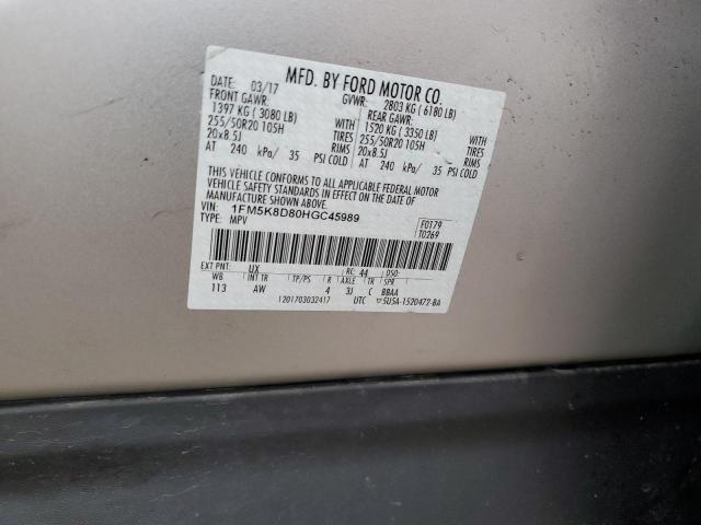 1FM5K8D80HGC45989 Ford EXPLORER XLT