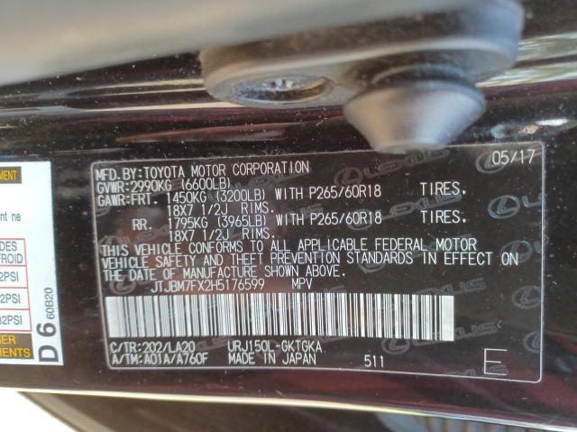 JTJBM7FX2H5176599 Lexus GX 460