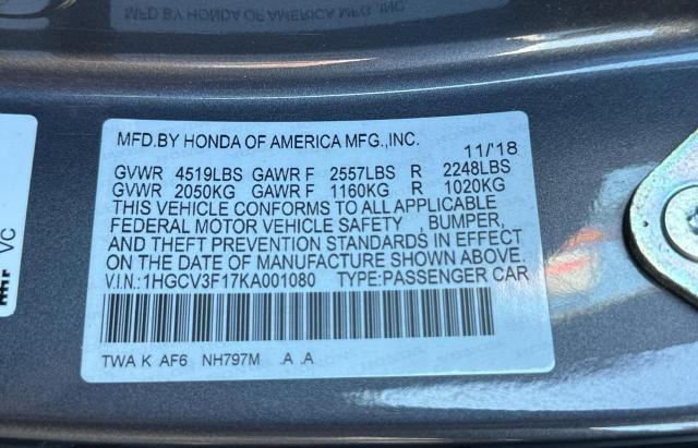 1HGCV3F17KA001080 Honda ACCORD HYBRID